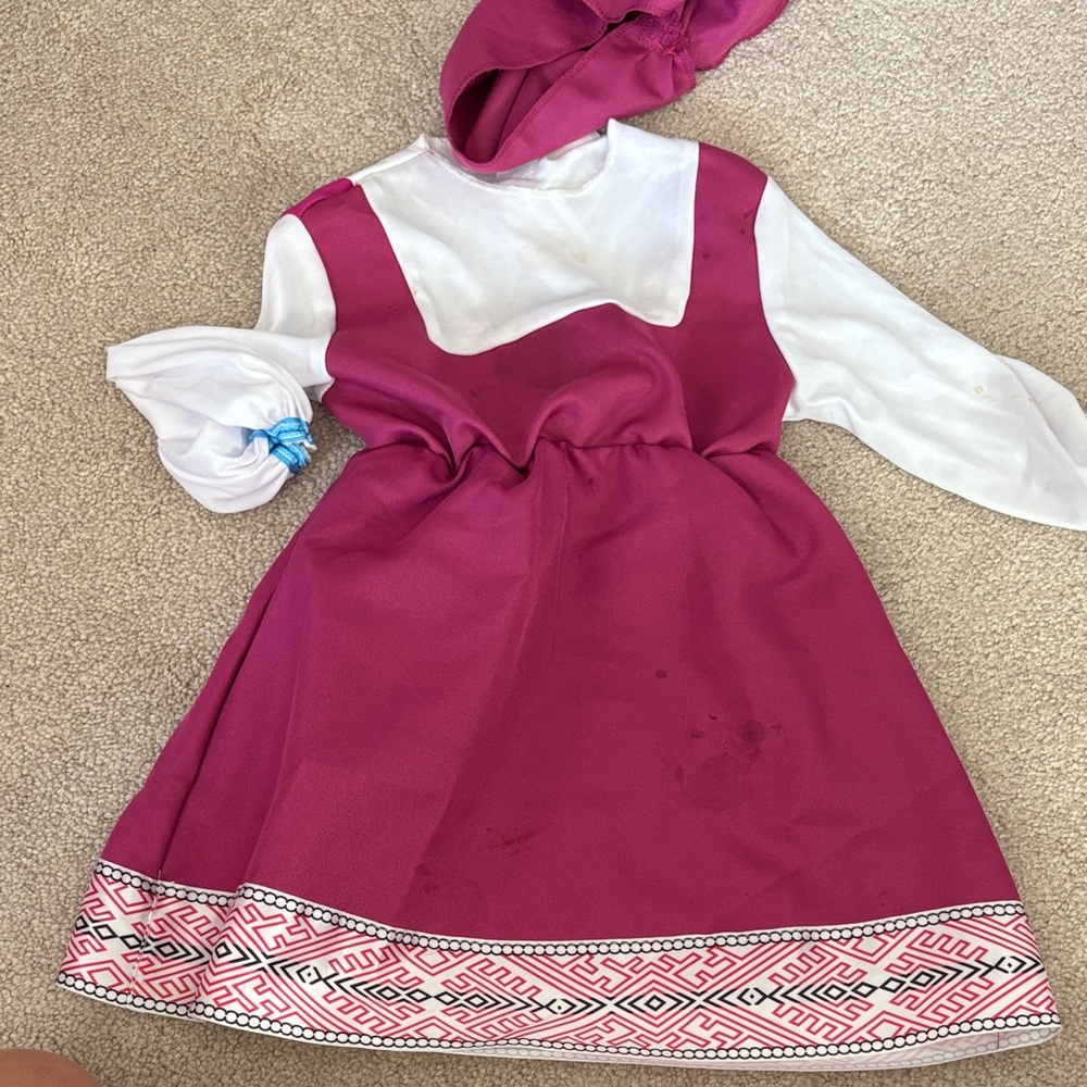Masha Kids Pink and White Costume Dress